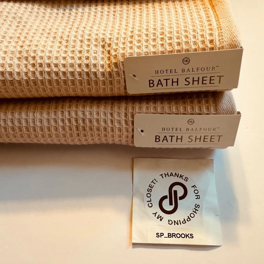 🎁2PC Hotel Balfour Bath Sheet Set - 64” x 36” - Pink Sand
